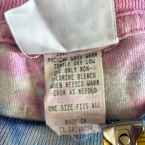 Vtg Next Exit Tie Dye S/S Tee Shirt One Size Single Stitch White Pink Blue 90s - Picture 6 of 9